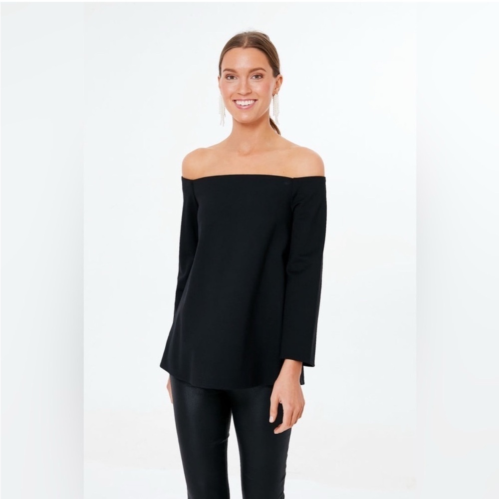 Tuckernuck Black Miranda Off the Shoulder Blouse Size Large